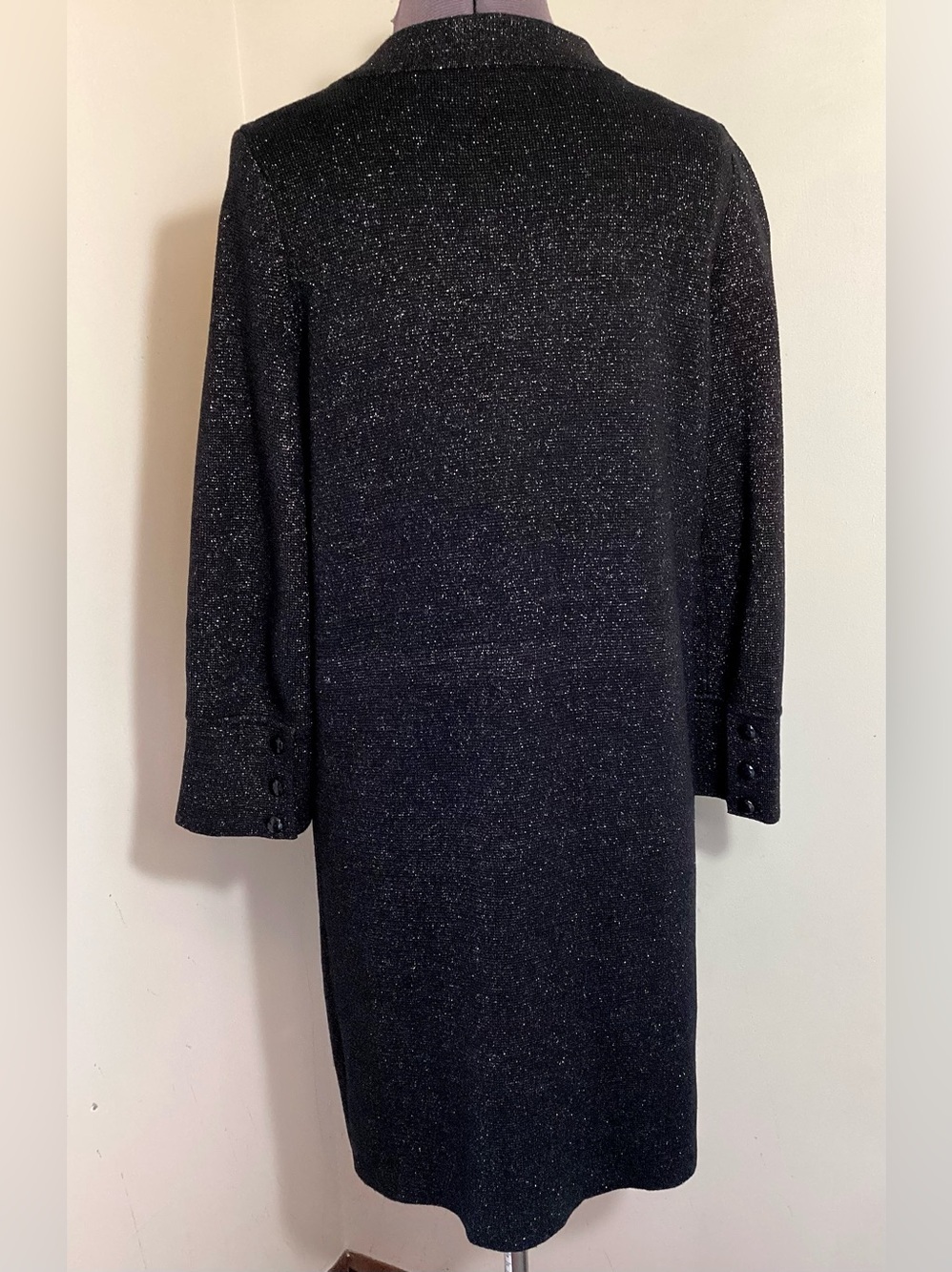 J.McLaughlin Black Metallic Knit Coatigan Size S - Picture 3 of 16